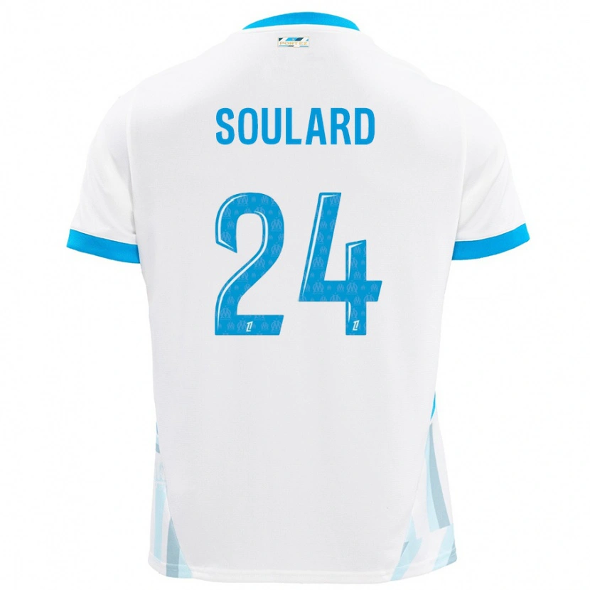 Danxen Mujer Camiseta Amandine Soulard #24 Blanco Azul Cielo 1ª Equipación 2024/25 La Camisa