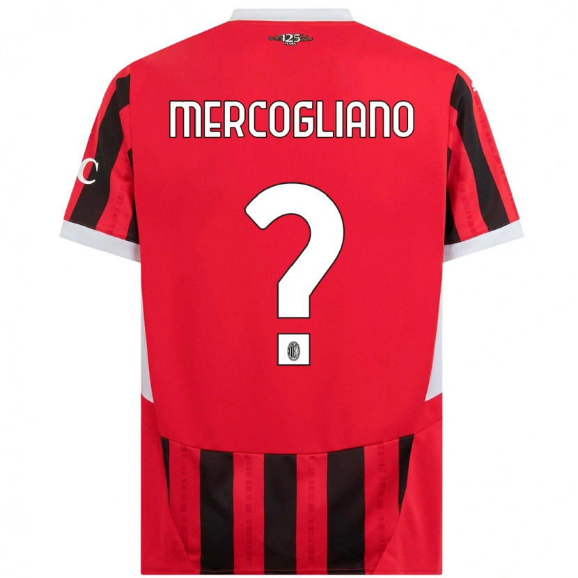 Danxen Mujer Camiseta Mattia Mercogliano #0 Rojo Negro 1ª Equipación 2024/25 La Camisa