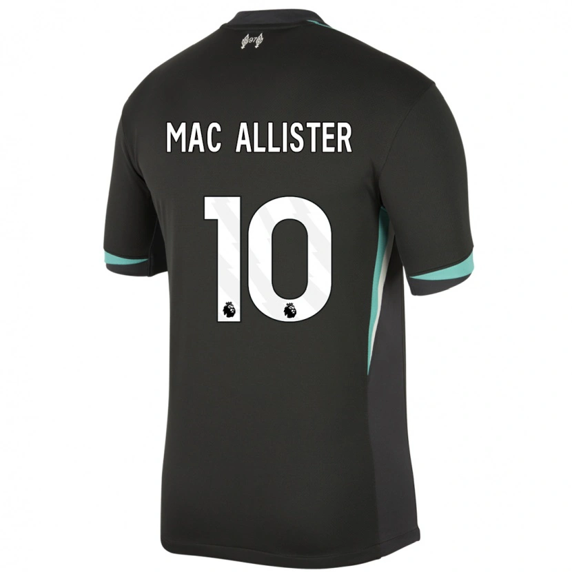 Danxen Mujer Camiseta Alexis Mac Allister #10 Negro Antracita Blanco 2ª Equipación 2024/25 La Camisa