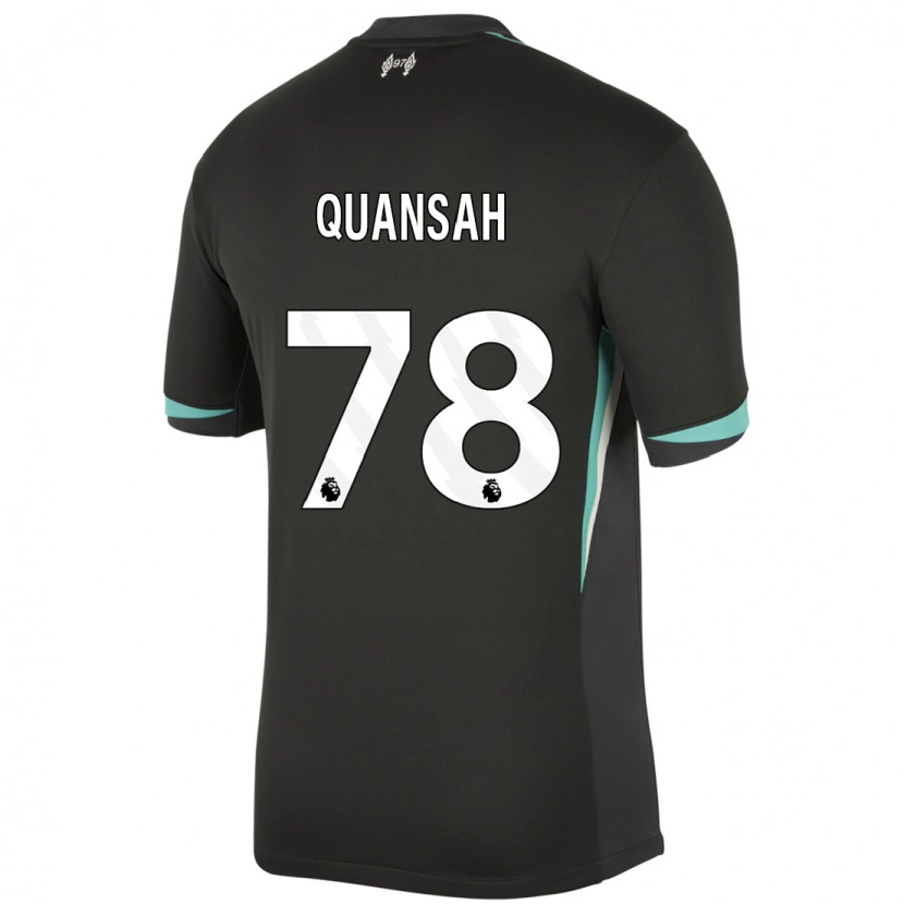 Danxen Mujer Camiseta Jarell Quansah #78 Negro Antracita Blanco 2ª Equipación 2024/25 La Camisa