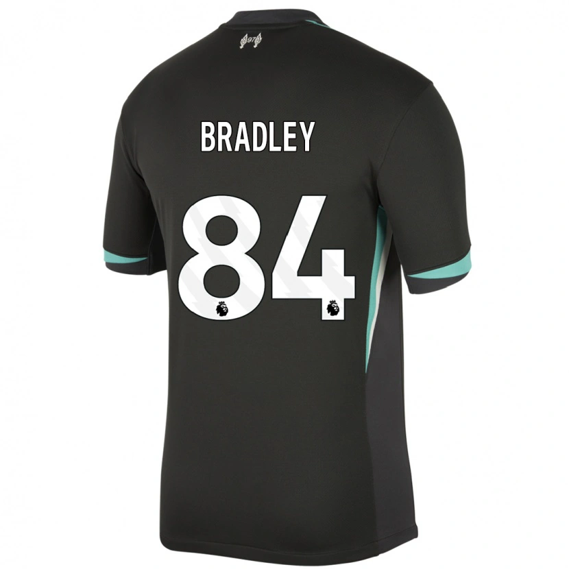 Danxen Mujer Camiseta Conor Bradley #84 Negro Antracita Blanco 2ª Equipación 2024/25 La Camisa