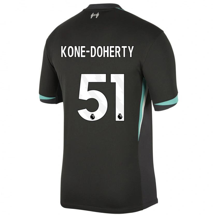 Danxen Mujer Camiseta Trent Kone-Doherty #51 Negro Antracita Blanco 2ª Equipación 2024/25 La Camisa