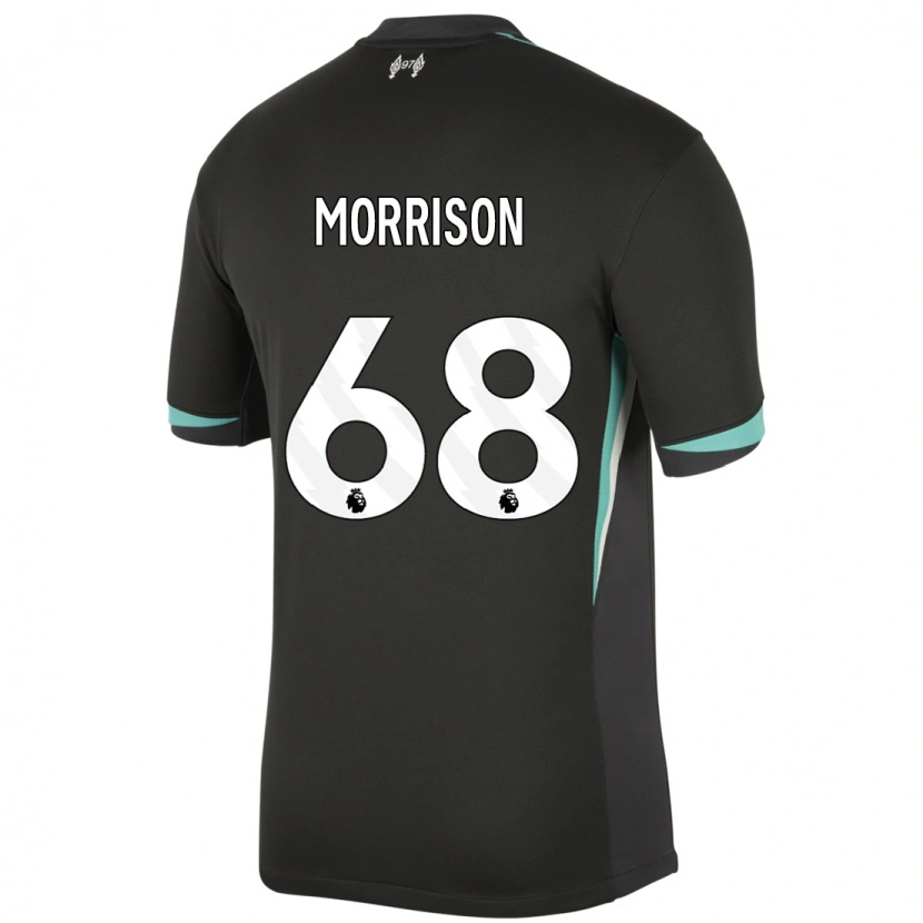 Danxen Mujer Camiseta Kieran Morrison #68 Negro Antracita Blanco 2ª Equipación 2024/25 La Camisa