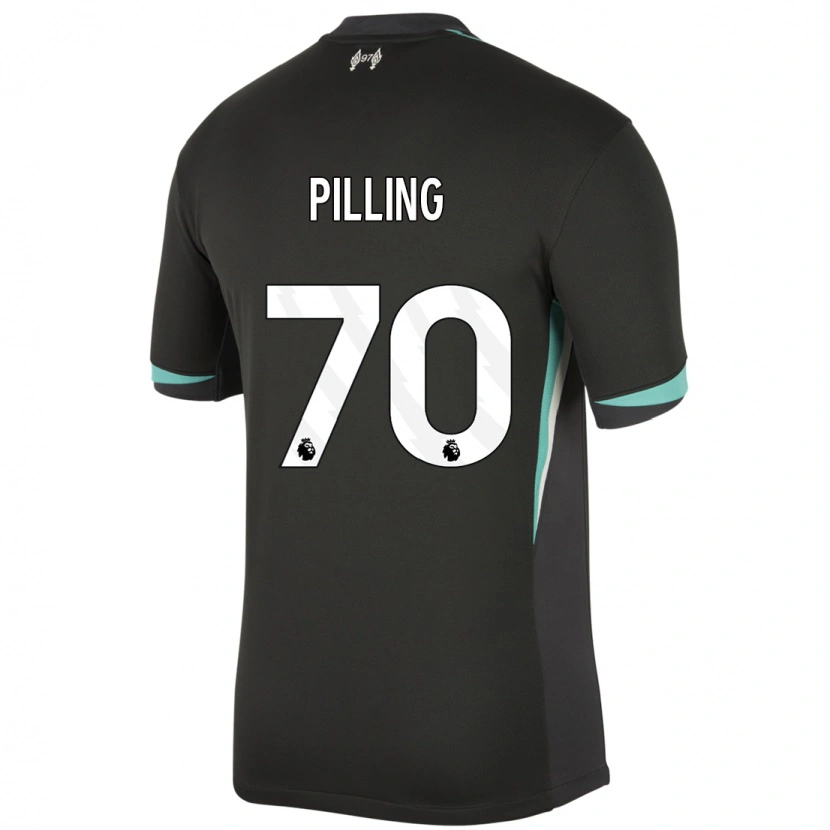 Danxen Mujer Camiseta Tommy Pilling #70 Negro Antracita Blanco 2ª Equipación 2024/25 La Camisa