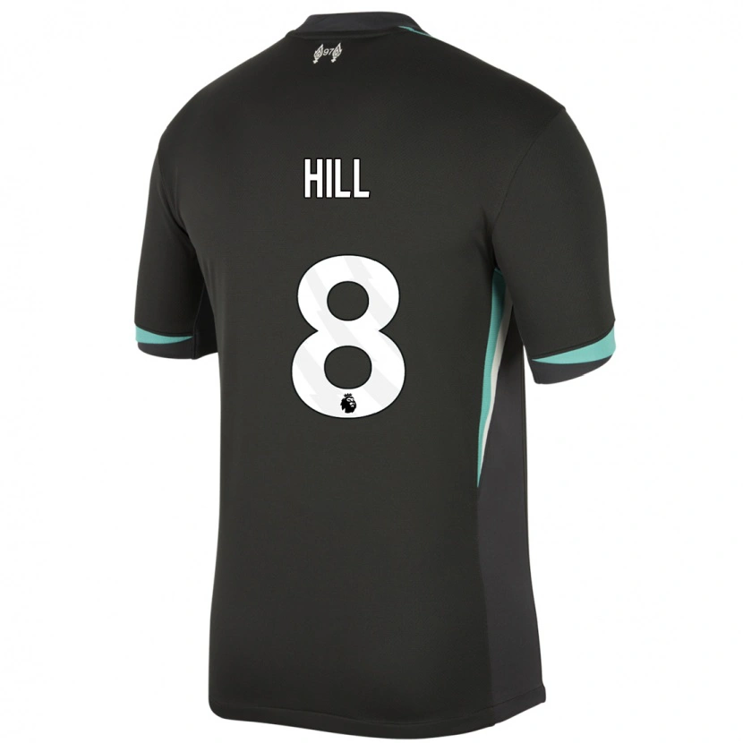 Danxen Mujer Camiseta Tom Hill #8 Negro Antracita Blanco 2ª Equipación 2024/25 La Camisa