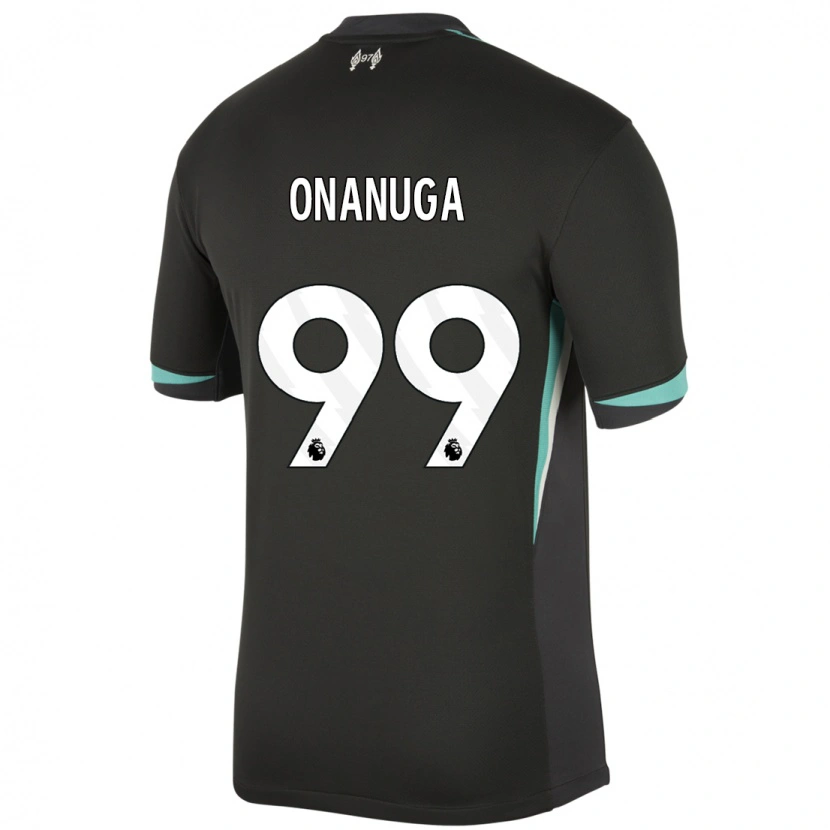 Danxen Mujer Camiseta Fola Onanuga #99 Negro Antracita Blanco 2ª Equipación 2024/25 La Camisa