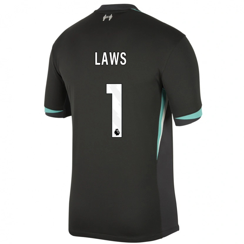 Danxen Mujer Camiseta Rachael Laws #1 Negro Antracita Blanco 2ª Equipación 2024/25 La Camisa