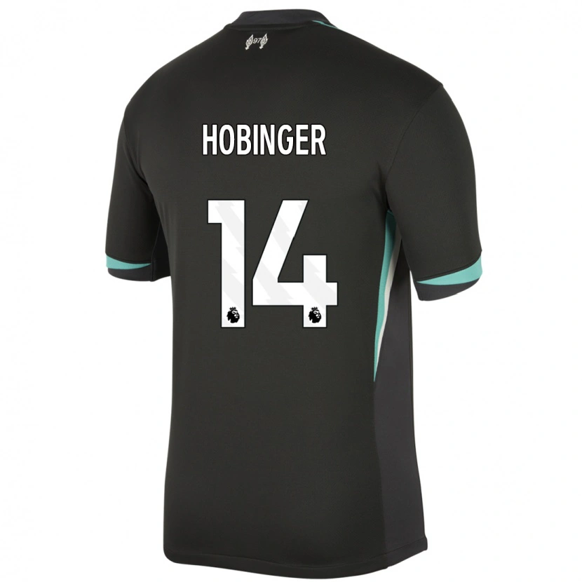 Danxen Mujer Camiseta Marie Höbinger #14 Negro Antracita Blanco 2ª Equipación 2024/25 La Camisa