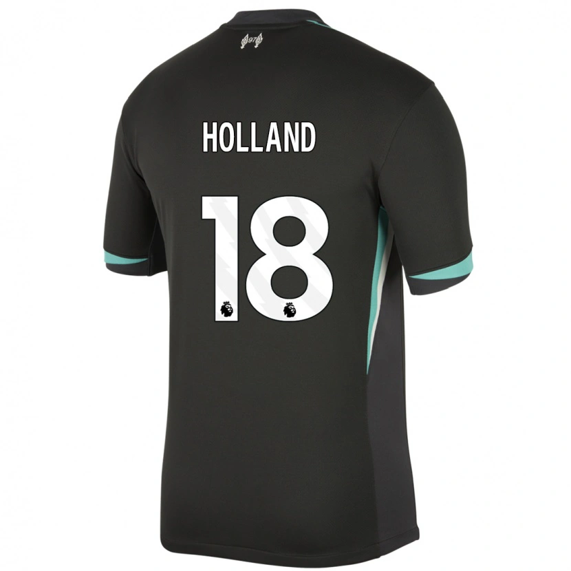 Danxen Mujer Camiseta Ceri Holland #18 Negro Antracita Blanco 2ª Equipación 2024/25 La Camisa