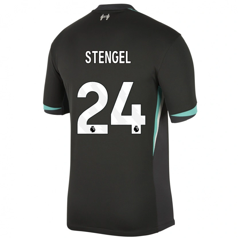 Danxen Mujer Camiseta Katie Stengel #24 Negro Antracita Blanco 2ª Equipación 2024/25 La Camisa