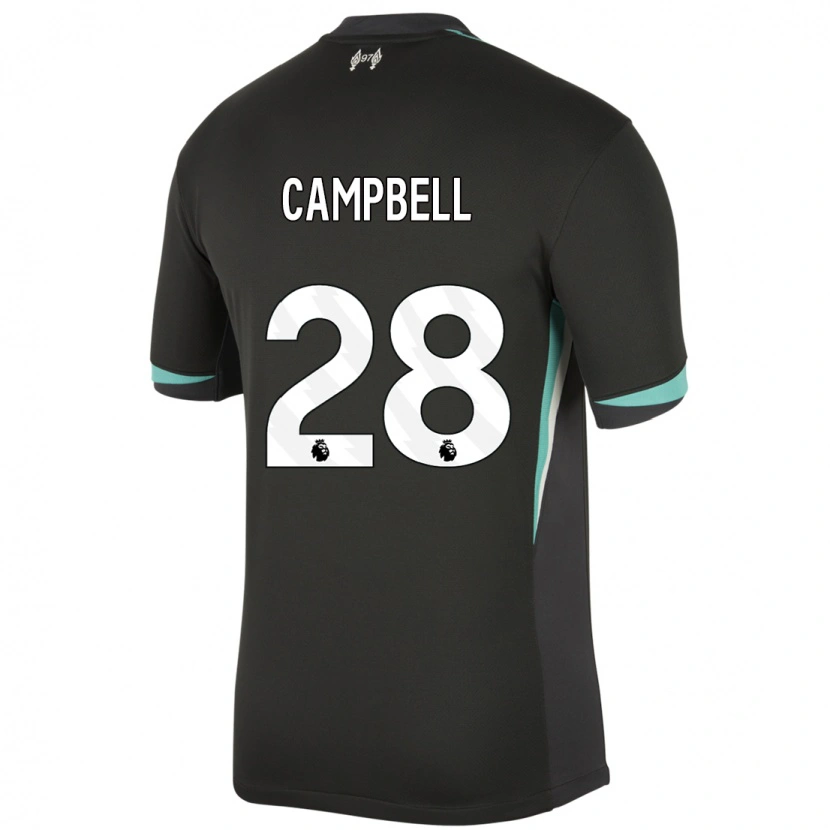 Danxen Mujer Camiseta Megan Campbell #28 Negro Antracita Blanco 2ª Equipación 2024/25 La Camisa