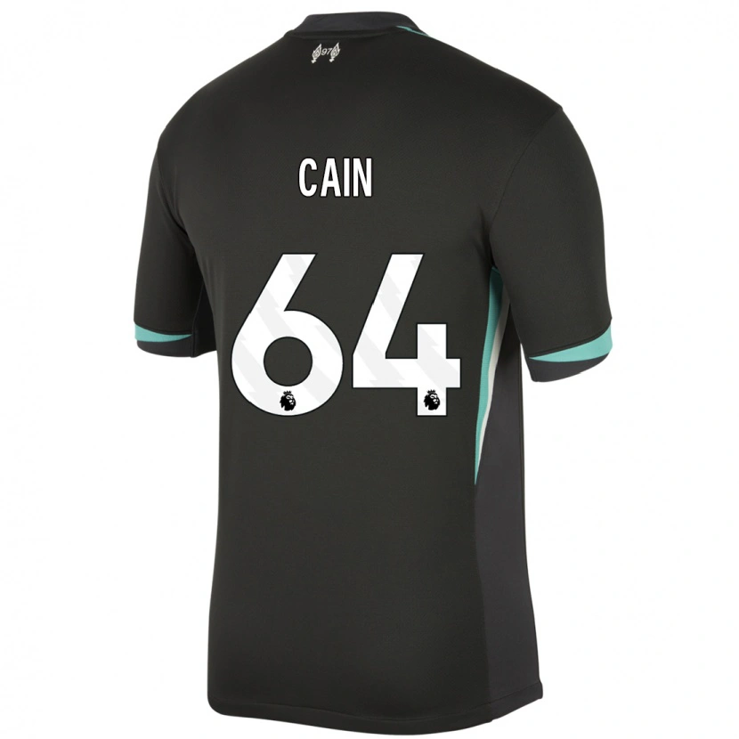 Danxen Mujer Camiseta Jake Cain #64 Negro Antracita Blanco 2ª Equipación 2024/25 La Camisa