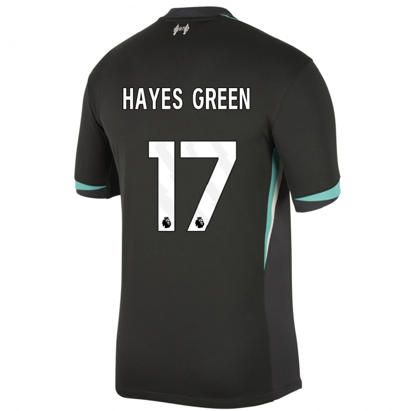 Danxen Mujer Camiseta Charlie Hayes-Green #17 Negro Antracita Blanco 2ª Equipación 2024/25 La Camisa