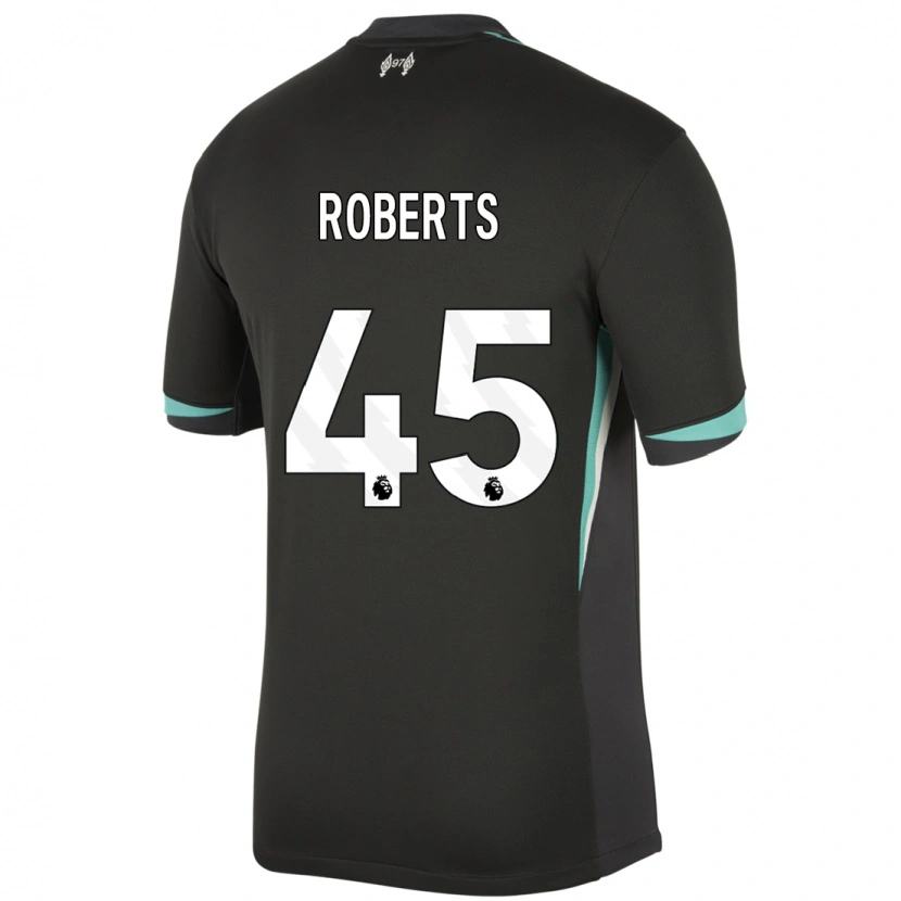 Danxen Mujer Camiseta Iwan Roberts #45 Negro Antracita Blanco 2ª Equipación 2024/25 La Camisa