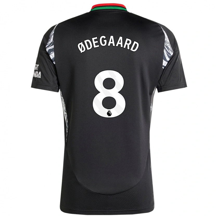 Danxen Mujer Camiseta Martin Ødegaard #8 Negro 2ª Equipación 2024/25 La Camisa