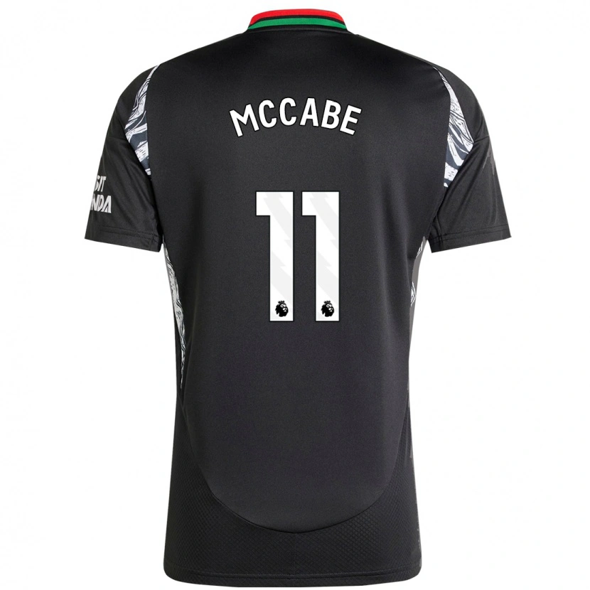 Danxen Mujer Camiseta Katie Mccabe #11 Negro 2ª Equipación 2024/25 La Camisa