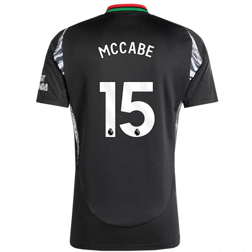 Danxen Mujer Camiseta Katie Mccabe #15 Negro 2ª Equipación 2024/25 La Camisa