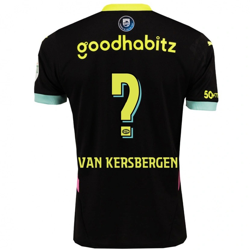 Danxen Mujer Camiseta Sander Van Kersbergen #0 Negro Amarillo 2ª Equipación 2024/25 La Camisa