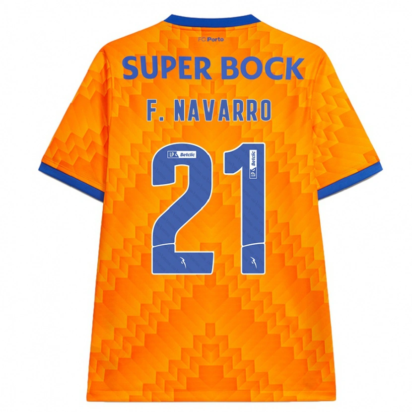 Danxen Mujer Camiseta Fran Navarro #21 Naranja 2ª Equipación 2024/25 La Camisa