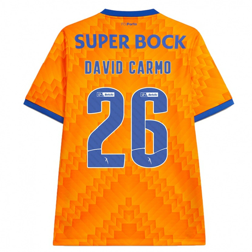 Danxen Mujer Camiseta David Carmo #26 Naranja 2ª Equipación 2024/25 La Camisa