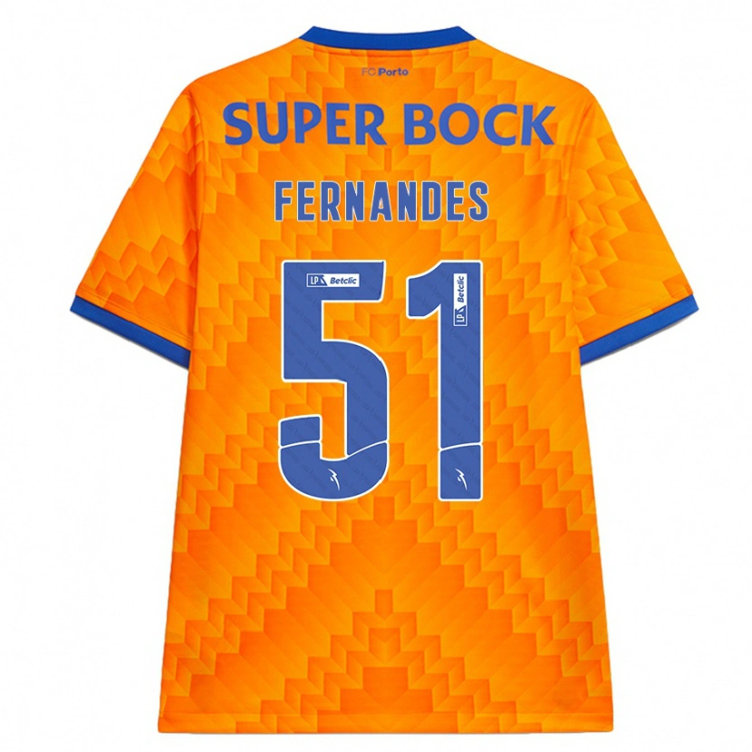 Danxen Mujer Camiseta Diogo Fernandes #51 Naranja 2ª Equipación 2024/25 La Camisa