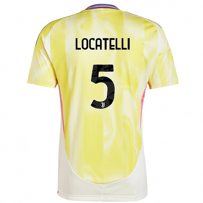 Danxen Mujer Camiseta Manuel Locatelli #5 Amarillo Solar 2ª Equipación 2024/25 La Camisa