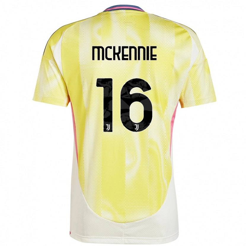 Danxen Mujer Camiseta Weston Mckennie #16 Amarillo Solar 2ª Equipación 2024/25 La Camisa