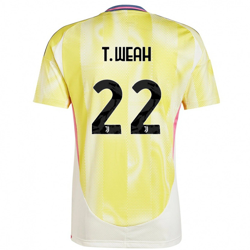 Danxen Mujer Camiseta Timothy Weah #22 Amarillo Solar 2ª Equipación 2024/25 La Camisa