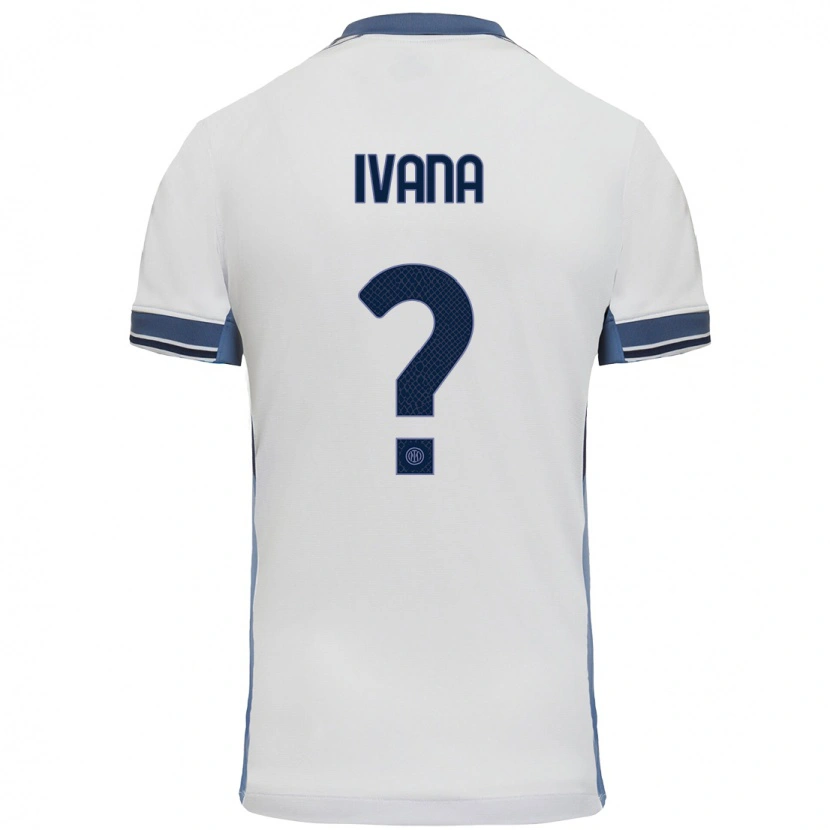 Danxen Mujer Camiseta Ivana Andrés #0 Blanco Gris 2ª Equipación 2024/25 La Camisa