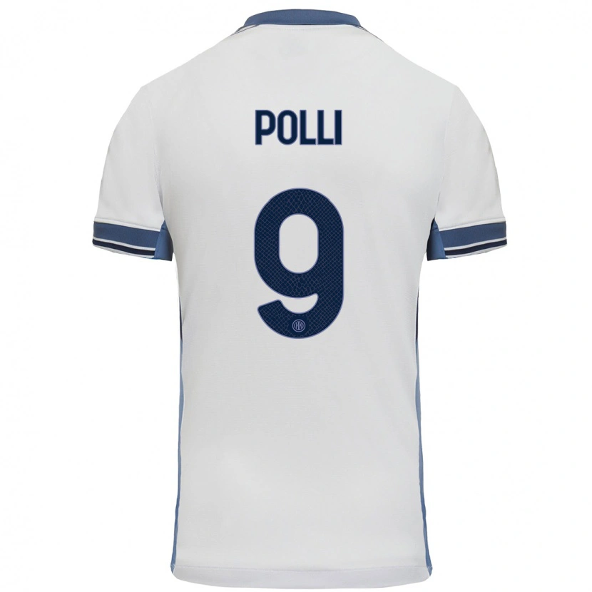 Danxen Mujer Camiseta Elisa Polli #9 Blanco Gris 2ª Equipación 2024/25 La Camisa