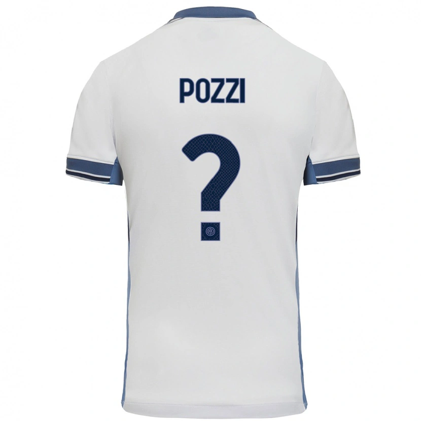 Danxen Mujer Camiseta Andrea Pozzi #0 Blanco Gris 2ª Equipación 2024/25 La Camisa