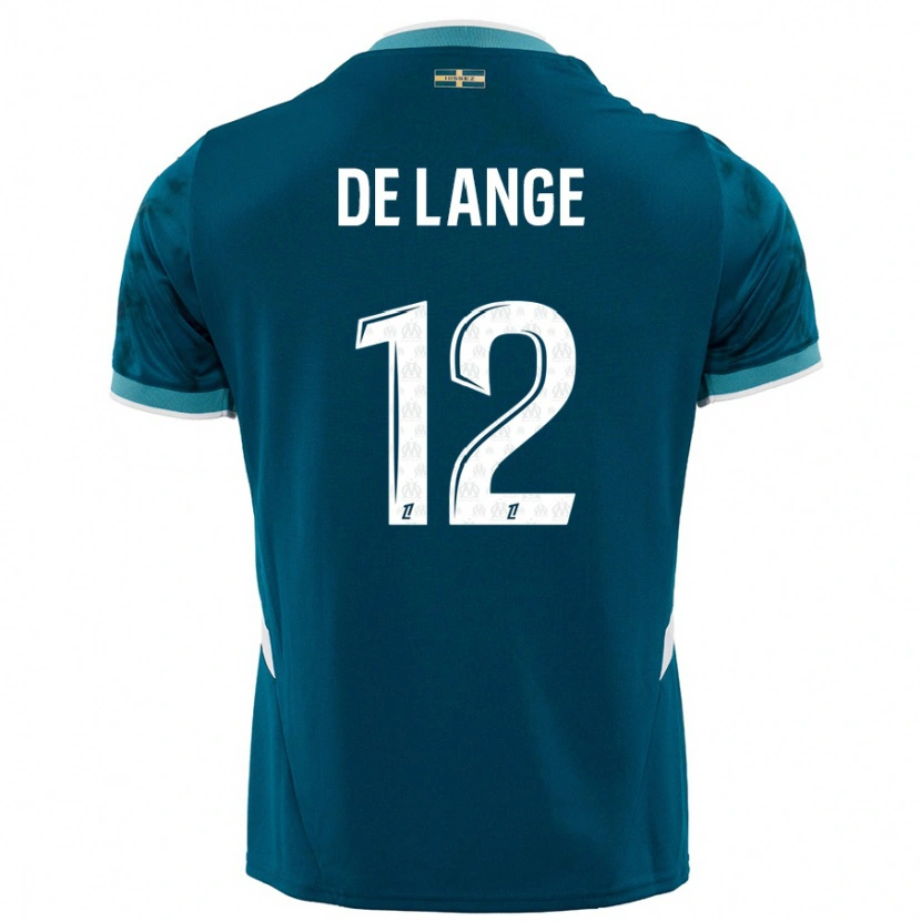 Danxen Mujer Camiseta Jeffrey De Lange #12 Azul Turquesa 2ª Equipación 2024/25 La Camisa