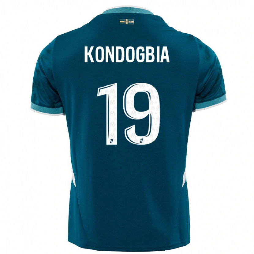 Danxen Mujer Camiseta Geoffrey Kondogbia #19 Azul Turquesa 2ª Equipación 2024/25 La Camisa