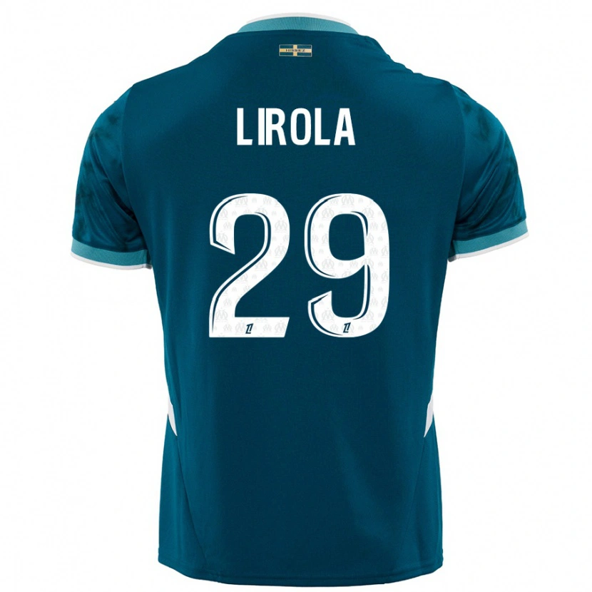 Danxen Mujer Camiseta Pol Lirola #29 Azul Turquesa 2ª Equipación 2024/25 La Camisa