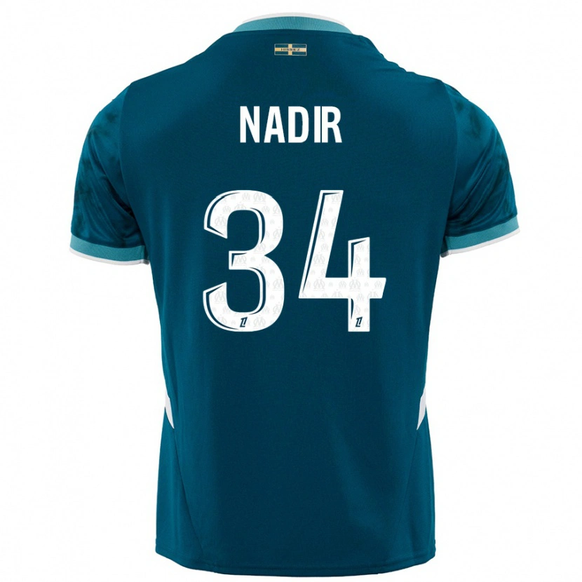 Danxen Mujer Camiseta Bilal Nadir #34 Azul Turquesa 2ª Equipación 2024/25 La Camisa