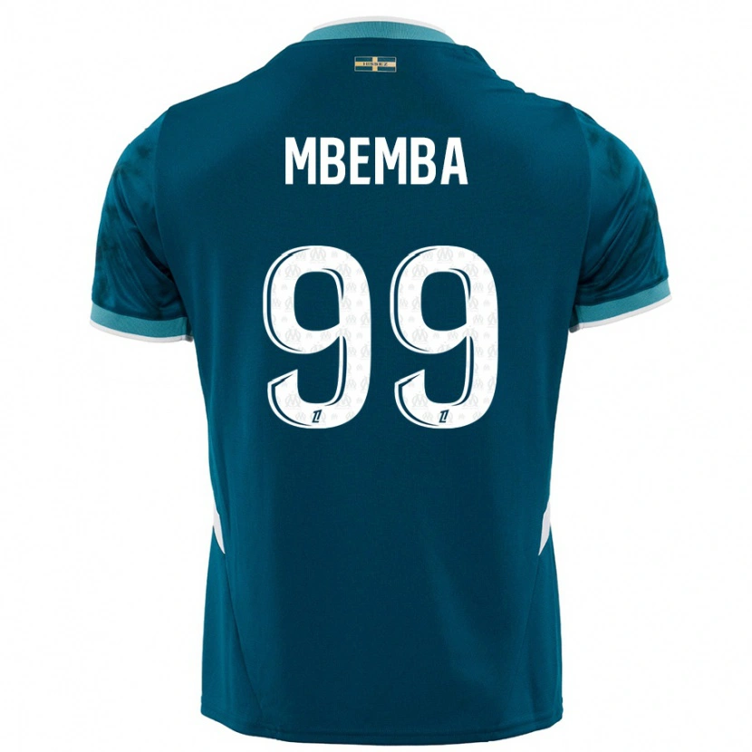 Danxen Mujer Camiseta Chancel Mbemba #99 Azul Turquesa 2ª Equipación 2024/25 La Camisa