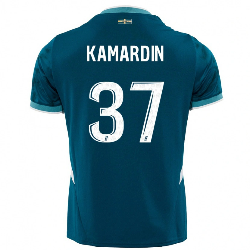 Danxen Mujer Camiseta Aaron Kamardin #37 Azul Turquesa 2ª Equipación 2024/25 La Camisa