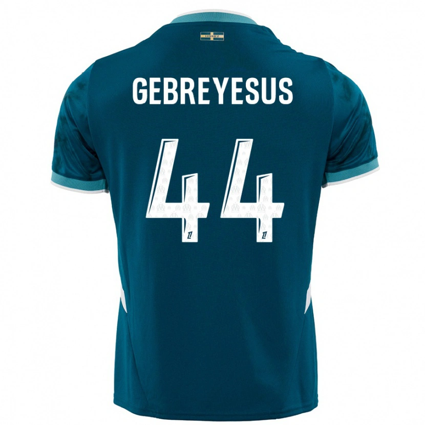 Danxen Mujer Camiseta Esey Gebreyesus #44 Azul Turquesa 2ª Equipación 2024/25 La Camisa