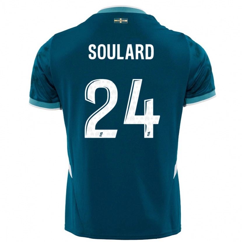 Danxen Mujer Camiseta Amandine Soulard #24 Azul Turquesa 2ª Equipación 2024/25 La Camisa