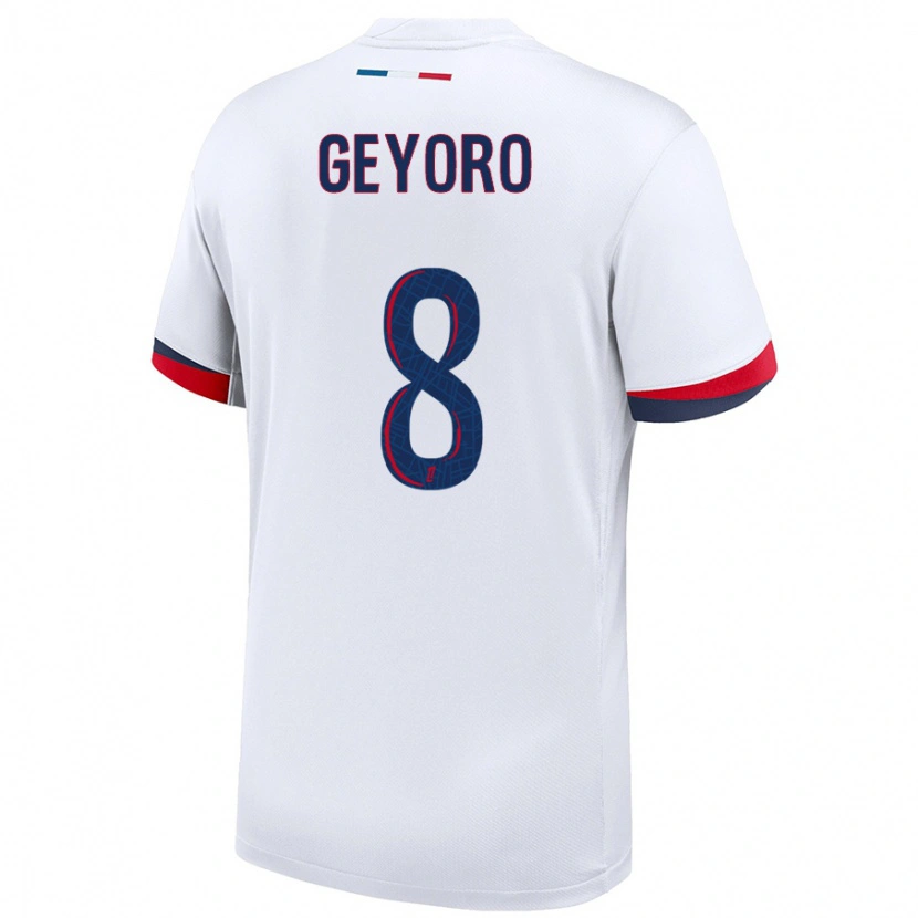 Danxen Mujer Camiseta Grace Geyoro #8 Blanco Azul Rojo 2ª Equipación 2024/25 La Camisa