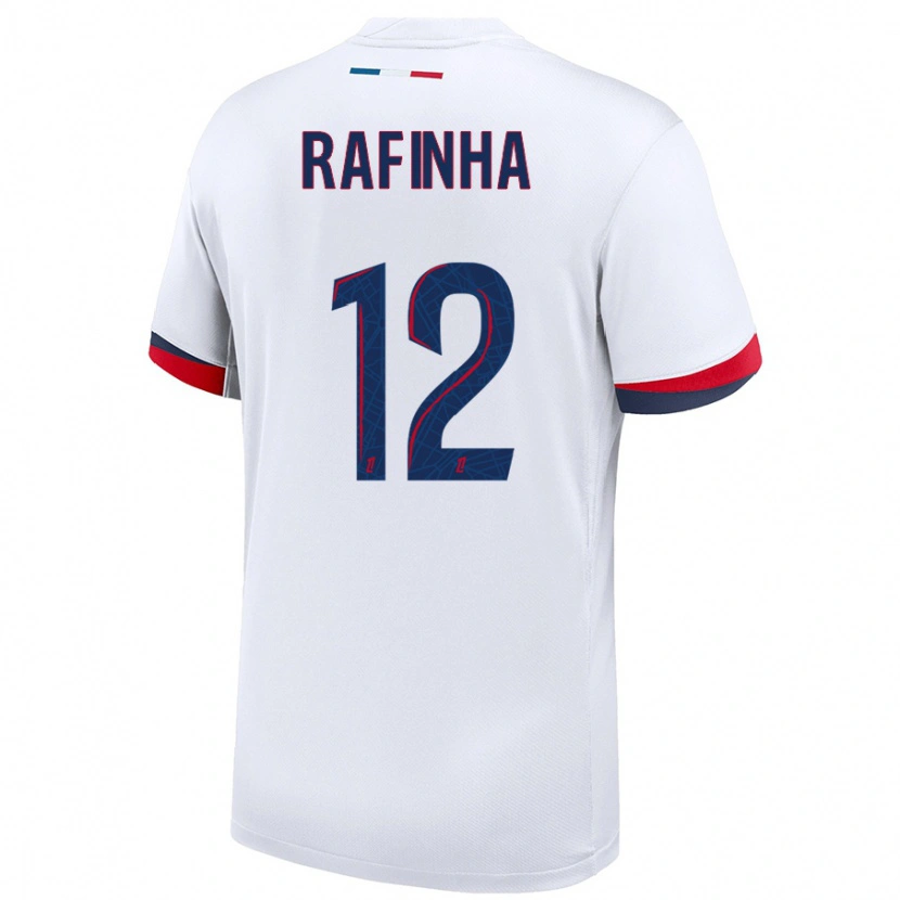 Danxen Mujer Camiseta Rafinha #12 Blanco Azul Rojo 2ª Equipación 2024/25 La Camisa