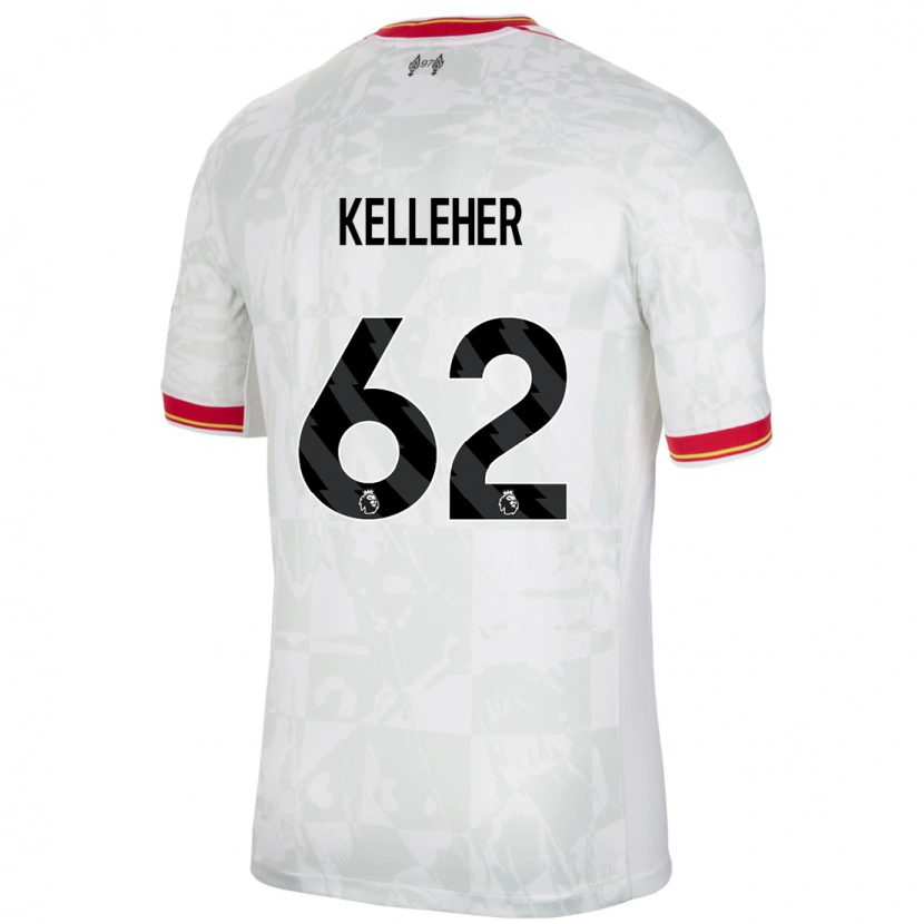 Danxen Mujer Camiseta Caoimhín Kelleher #62 Blanco Rojo Negro Equipación Tercera 2024/25 La Camisa