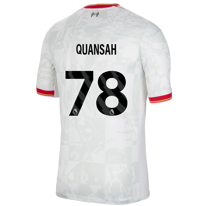 Danxen Mujer Camiseta Jarell Quansah #78 Blanco Rojo Negro Equipación Tercera 2024/25 La Camisa