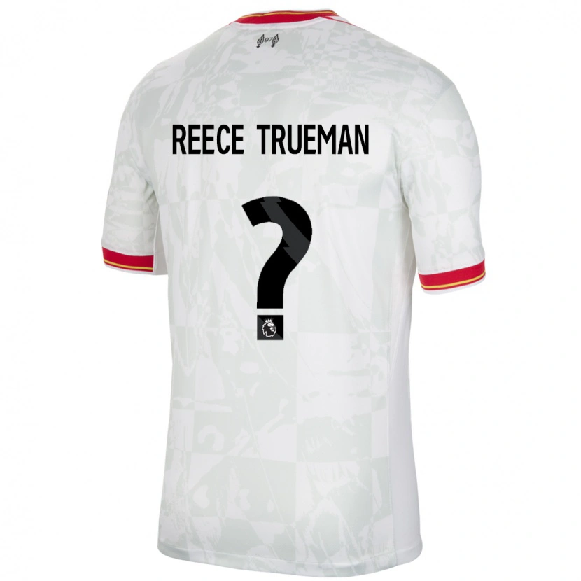 Danxen Mujer Camiseta Reece Trueman #0 Blanco Rojo Negro Equipación Tercera 2024/25 La Camisa