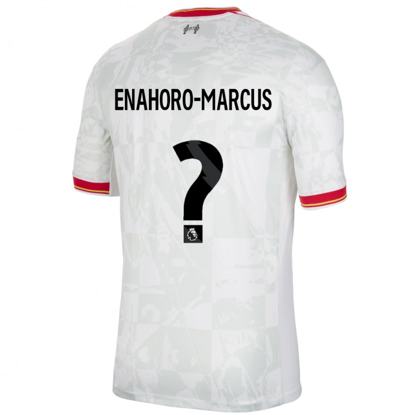 Danxen Mujer Camiseta Louis Enahoro-Marcus #0 Blanco Rojo Negro Equipación Tercera 2024/25 La Camisa