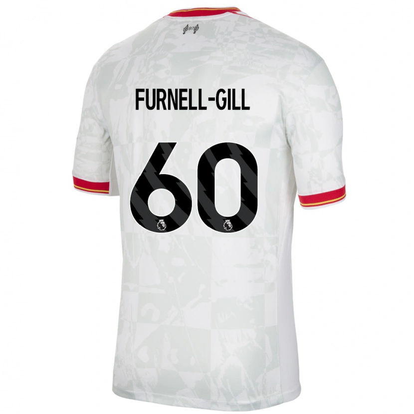 Danxen Mujer Camiseta Luca Furnell-Gill #60 Blanco Rojo Negro Equipación Tercera 2024/25 La Camisa