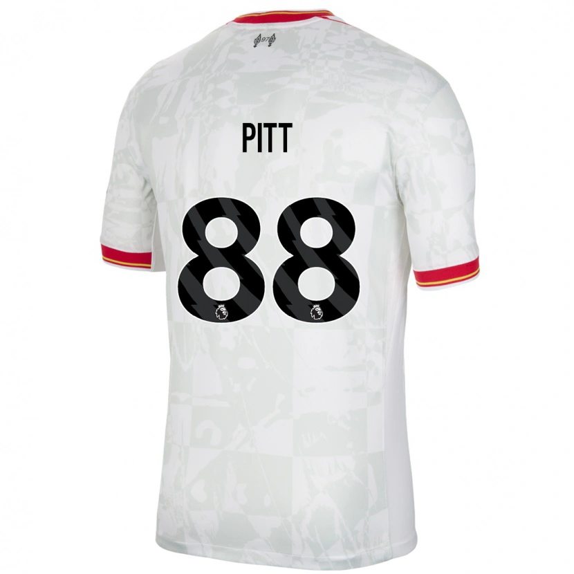 Danxen Mujer Camiseta Lucas Pitt #88 Blanco Rojo Negro Equipación Tercera 2024/25 La Camisa