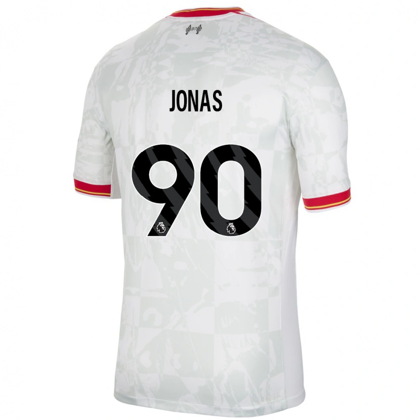 Danxen Mujer Camiseta Lee Jonas #90 Blanco Rojo Negro Equipación Tercera 2024/25 La Camisa