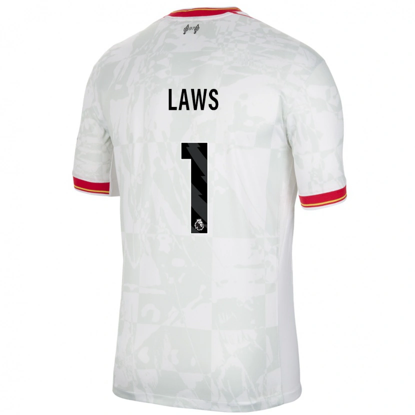 Danxen Mujer Camiseta Rachael Laws #1 Blanco Rojo Negro Equipación Tercera 2024/25 La Camisa