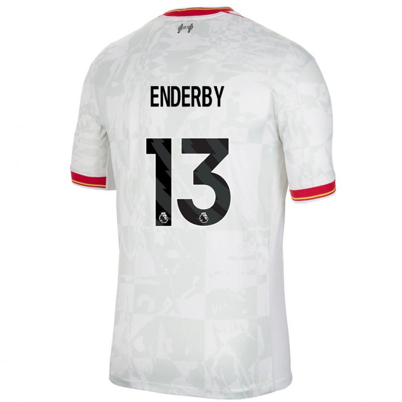 Danxen Mujer Camiseta Mia Enderby #13 Blanco Rojo Negro Equipación Tercera 2024/25 La Camisa